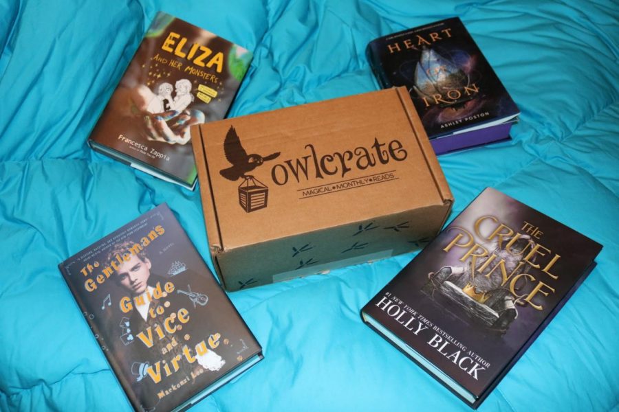 Featured is an OwlCrate box with four of the exclusive hardcover editions of books they have included in their past boxes.