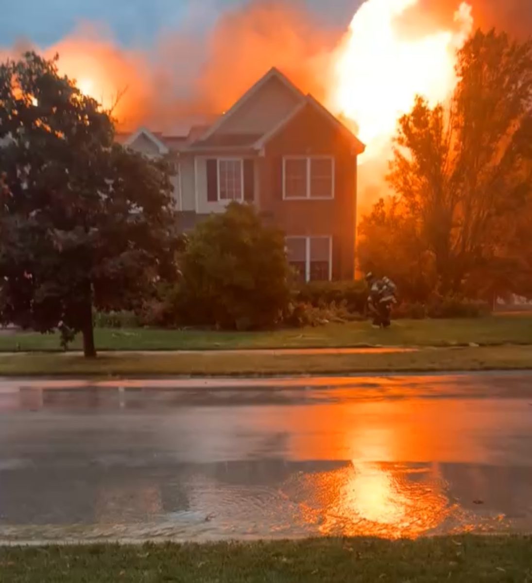 House fire at 7:02pm in Willow Walk neighborhood in Lockport. 