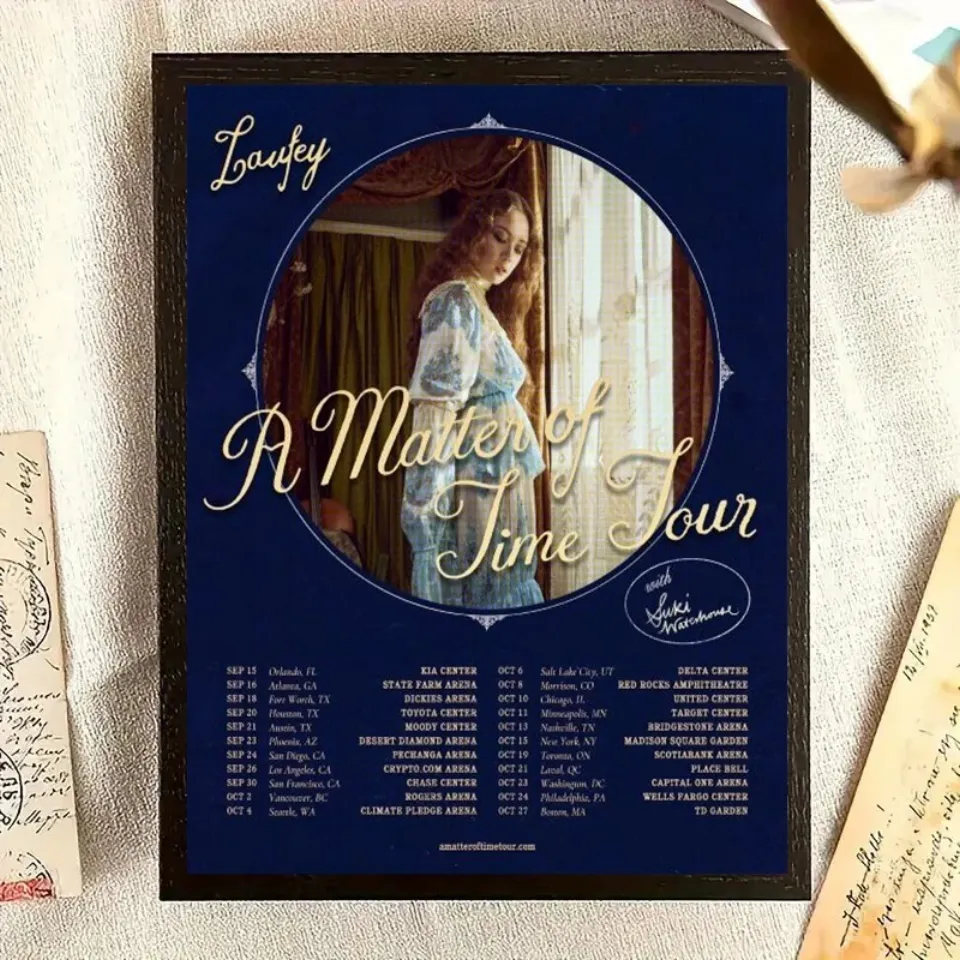Laufey tours for her new album, "A Matter of Time". 

Accessed via Printerval. CC BY-NC 4.0. 
