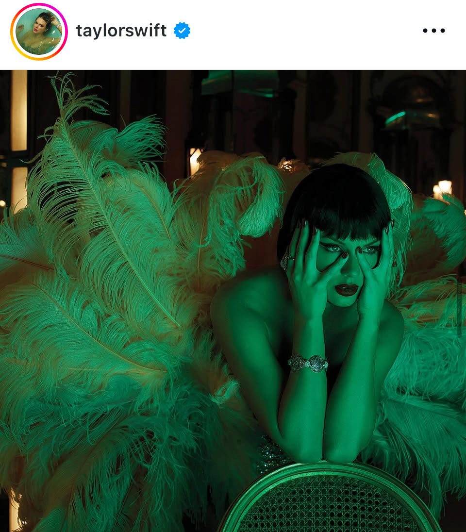 Taylor Swift's shoot for "The Life of a Showgirl" via Taylor's public Instagram. 
