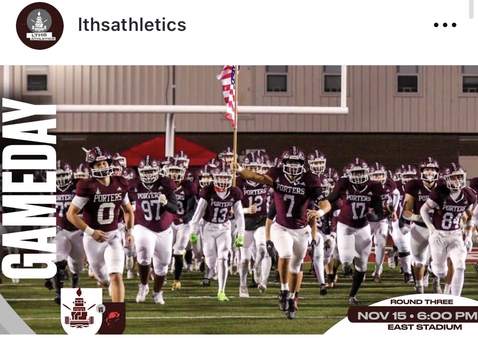 Accessed from the LTHSathletics Instagram, sharing their excitement for the LTHS football team's advance to quarterfinals. 