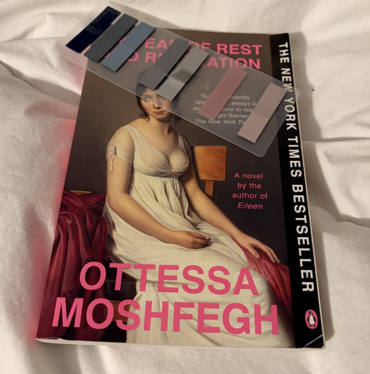 "Ottessa Moshfegh’s “My Year Of Rest and Relaxation” is a darkly comedic with an insightful but rather bleak perspective on beauty standards and modern societal structure."

Photo credit: Ally Kanosky. 