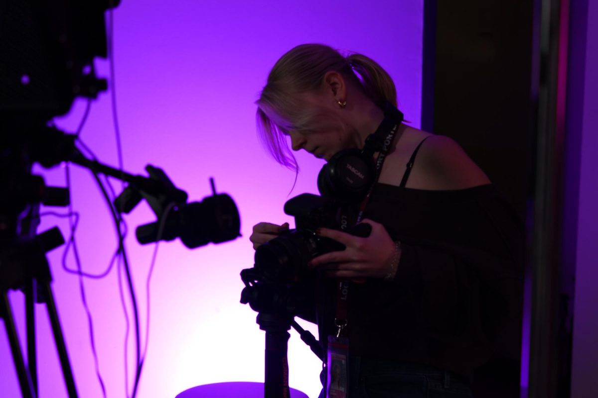 Abby Giordano working on a film in Club Create. 

Photo credit: Advisor Kevin Conway 