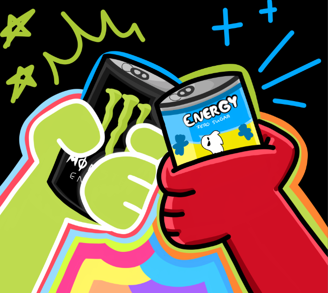 Cheers! The teenage addiction to energy drinks. 

Digitally illustrated by Emma Lasko. 