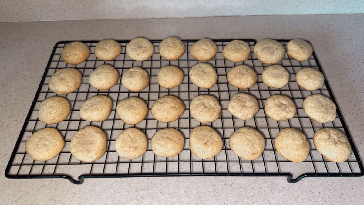 Fresh honey cookies straight out of the oven.